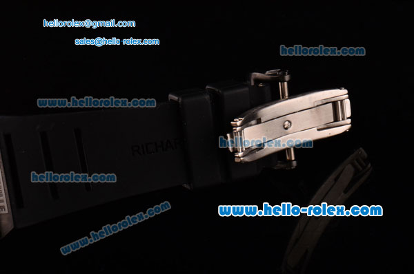 Richard Mille RM036 ST28-UP Automatic PVD Case with Black Rubber Strap Numeral Markers and Skeleton Dial - 7750 Coating - Click Image to Close